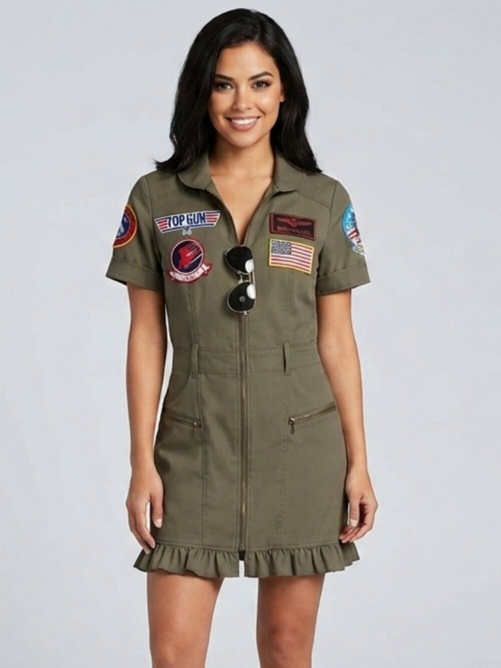 Top Gun Flight Officer Costume Dress Cosplay/Halloween - M